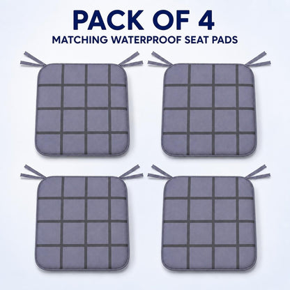 Nimora Home pack of 4 waterproof check tie-on seat pads