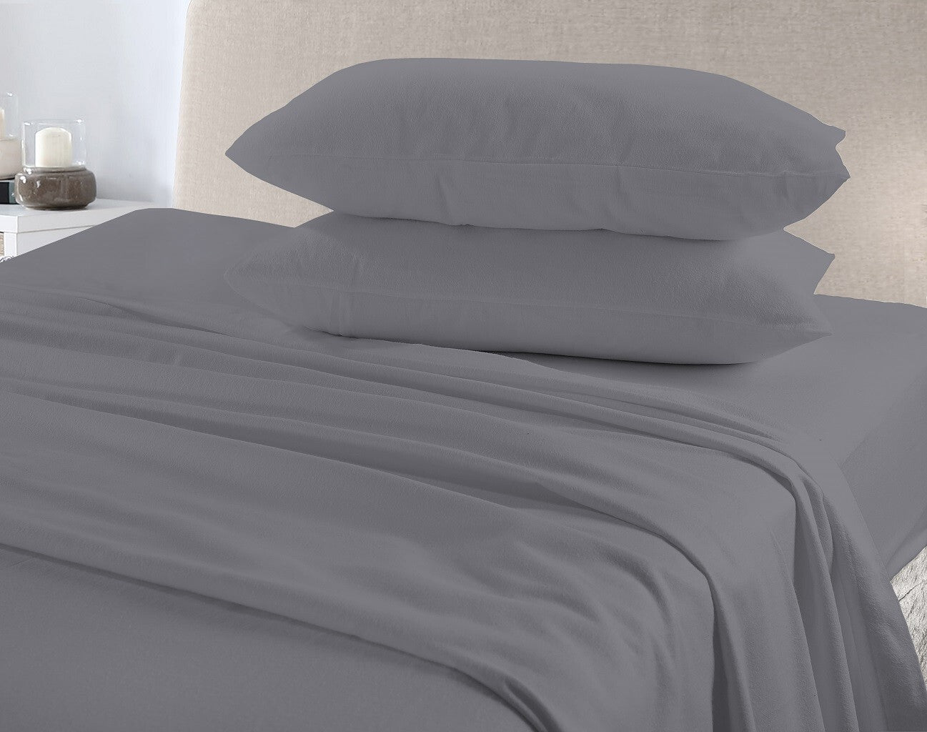Flannelette 100% Brushed Cotton  Duvet Quilt Cover Bed Set Double King Single