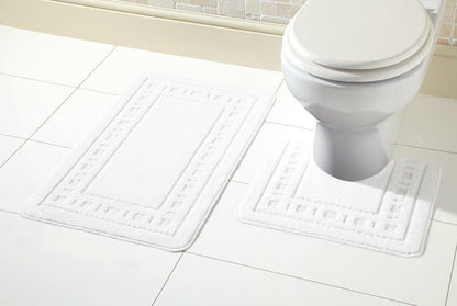 2 Piece Bath Mat & Pedestal Set Non Slip Bathroom Set Miami Bathmats Easy Care