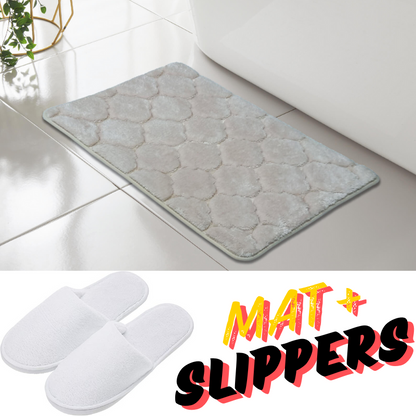 SHELL GREEK STYLE BATH MAT PEDESTAL SET NON SLIP TOILET BATHROOM RUGS 1 PIECE
