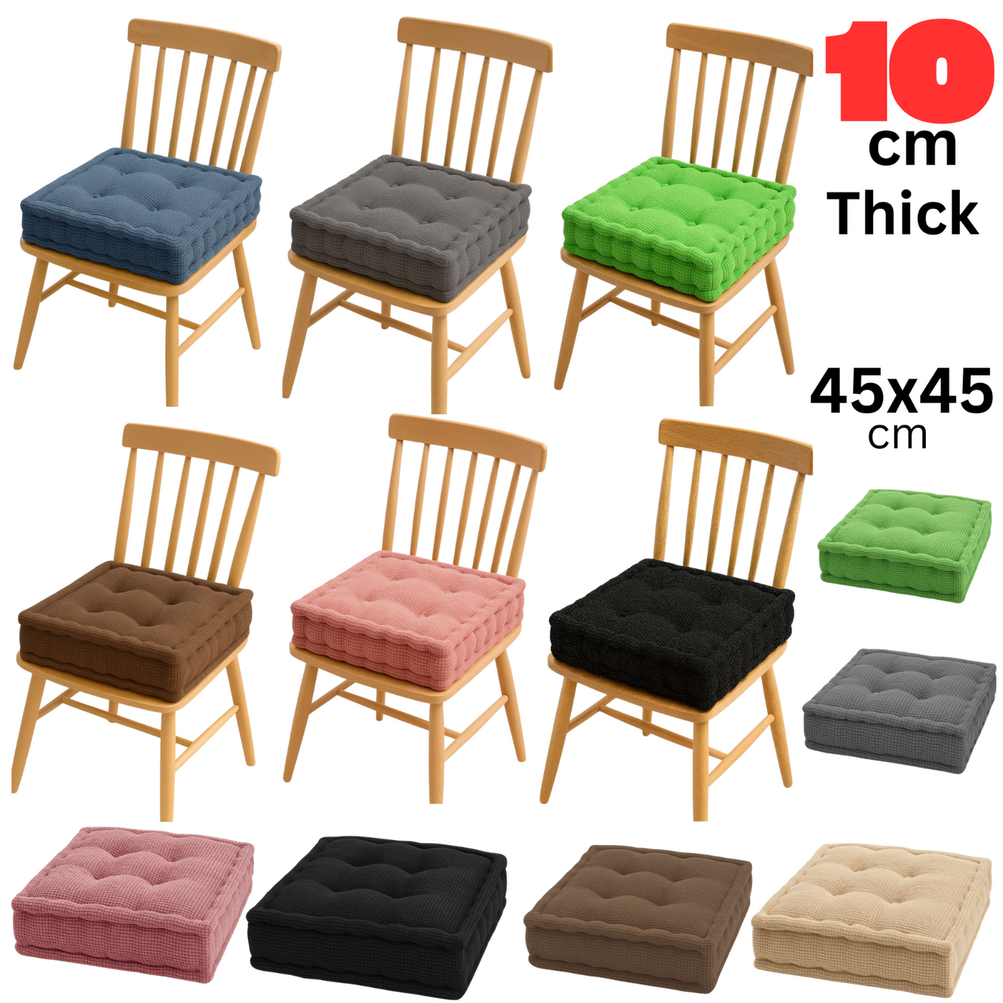 Booster Seat Cushion 45x45x10cm Plush Fleece Chair Height Raiser Support Comfort