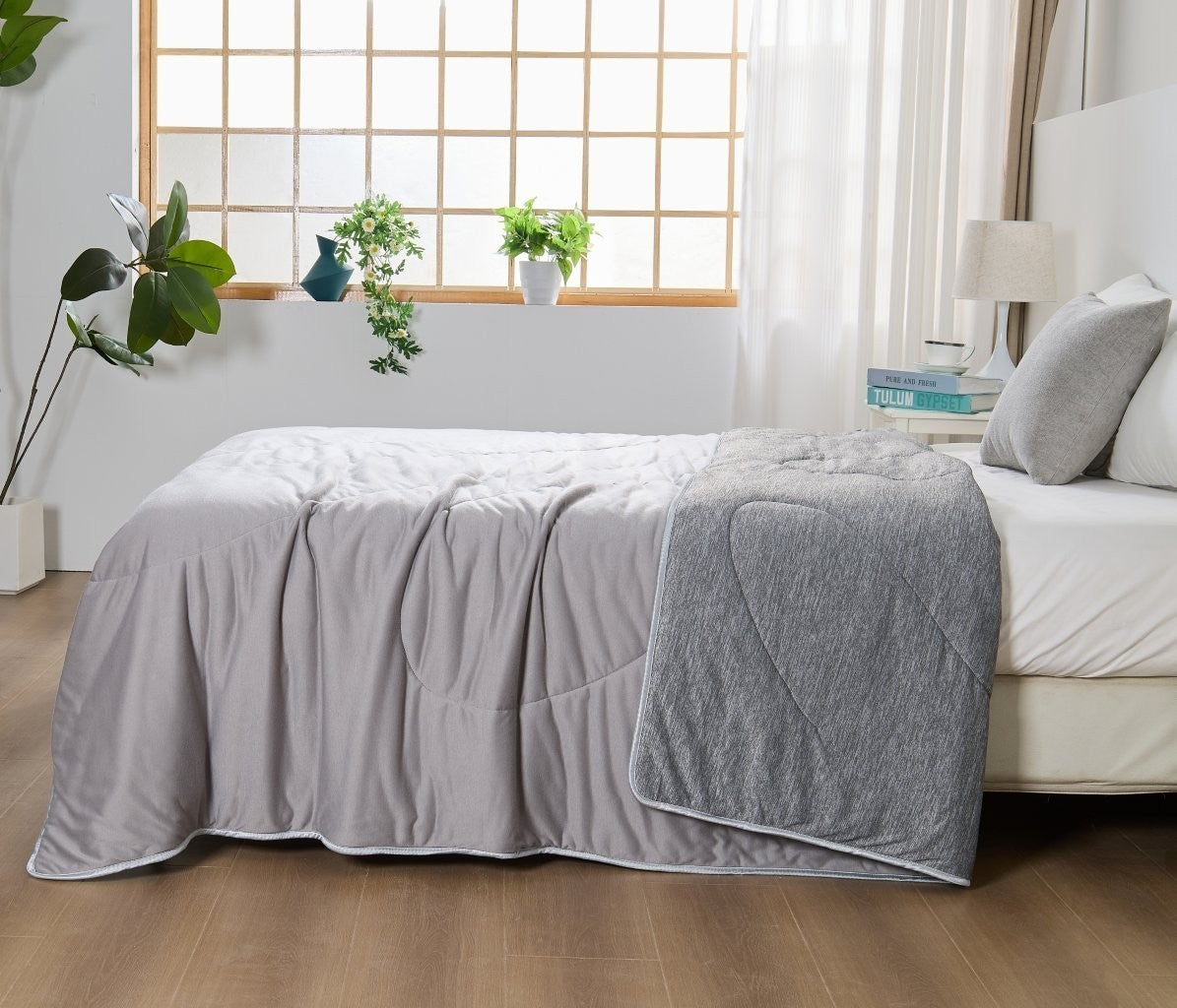 COOLING BLANKET COOL GREY SUMMER BLANKET AIR CONDITION HEALTHY SLEEP THIN QUILT