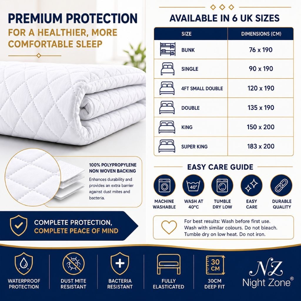 Microfibre Quilted Waterproof Mattress Protector 30cm Extra Deep Fitted Cover UK