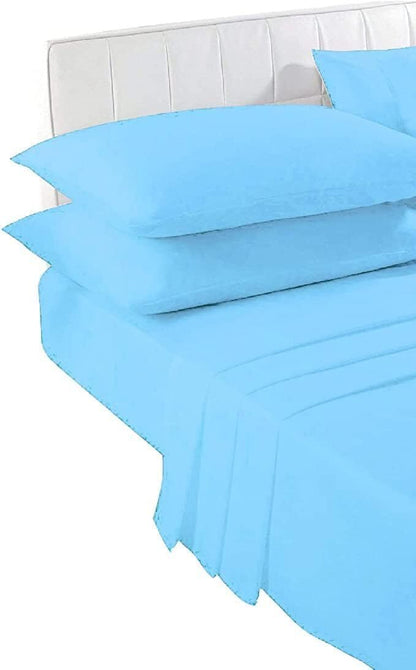Pair of Plain Dyed 100% PolyCotton Pillow Cases Soft Touch Cosy Pillow Cases