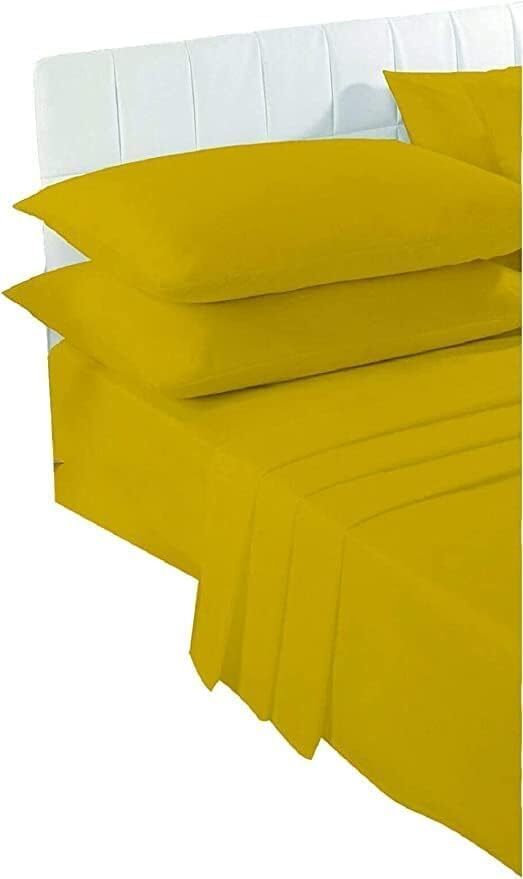 Pair of Plain Dyed 100% PolyCotton Pillow Cases Soft Touch Cosy Pillow Cases