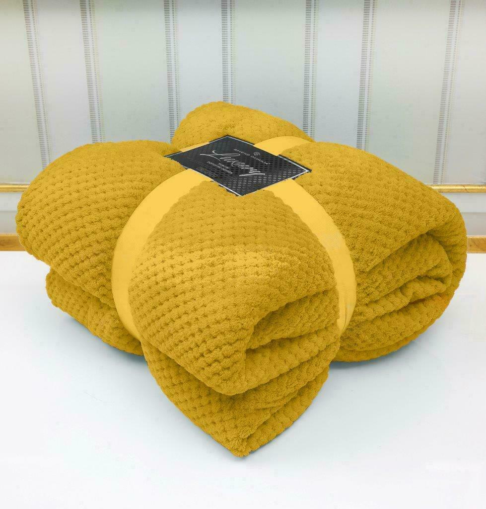 Luxury Popcorn Throws Single Double King Cuddly Cosy Warm Blanket For Sofa Bed