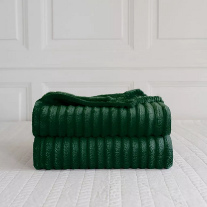 Ribbed Throws Fleece Blanket Chunky Cord Faux Fur Large Size Sofa Bed Corded