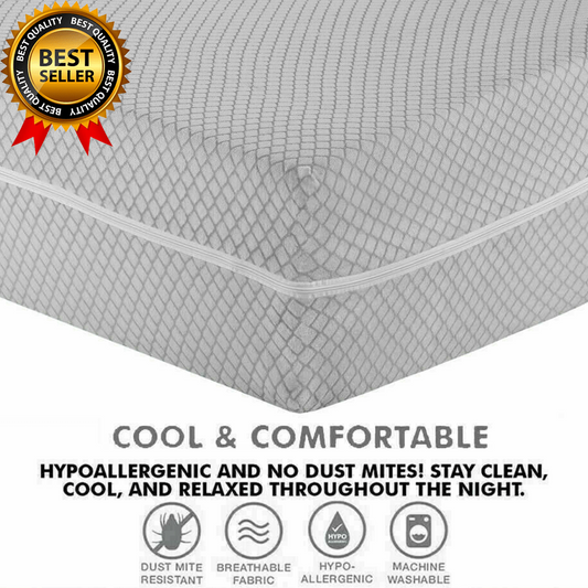 Anti Bug Mattress Protector Zipp Cover Non Noisy Fitted Sheet Bed All Size