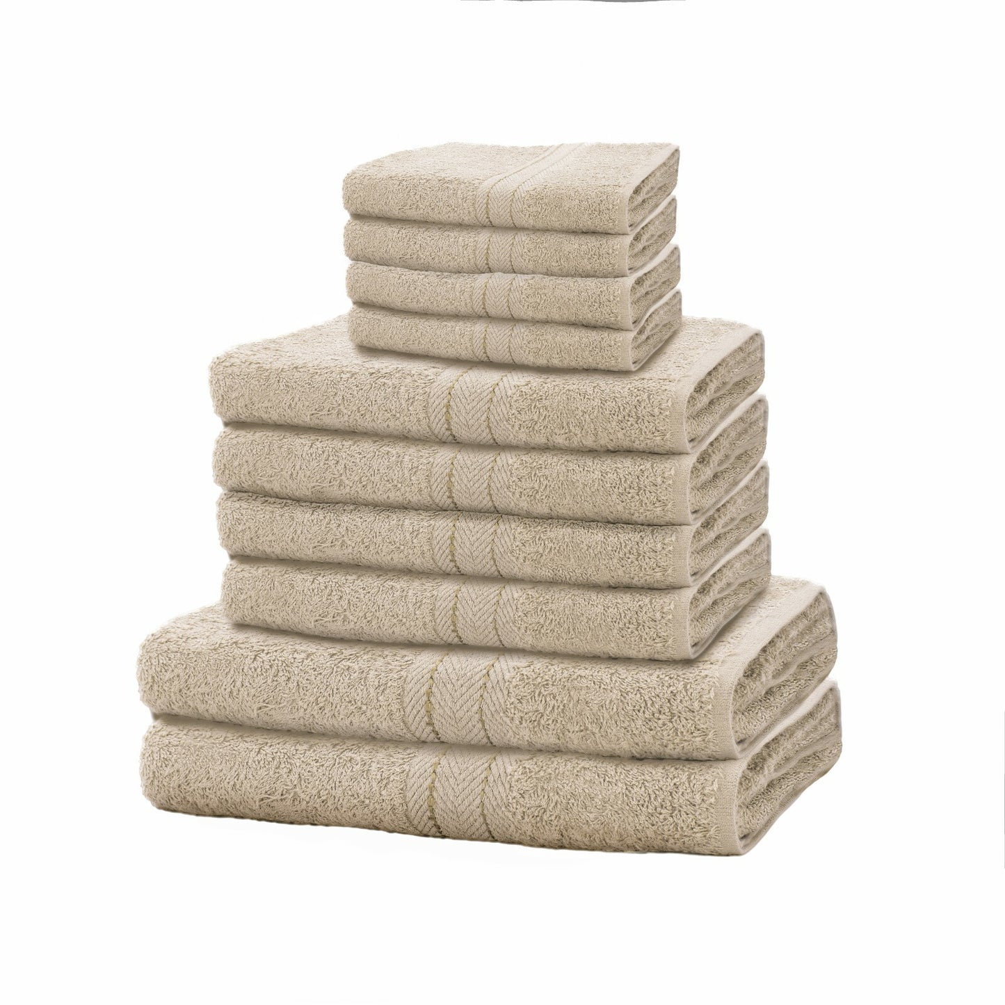 10pcs Towel Bale Set 100% Egyptian Combed Soft Cotton Face, Hand, Bath Towels