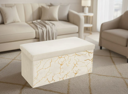Ottoman Storage Box Blanket Box Pouffe Seat Footstool Toy Chest Folding Bench