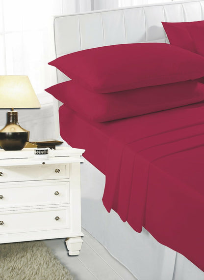 Extra Deep 40cm Fitted Sheets Polycotton Percale Non Iron Plain Colours Uk Size