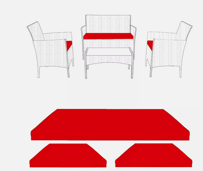 Seat Pad Set Replacement Rattan Chair Cushion Pad Waterproof Outdoor Garden Sofa