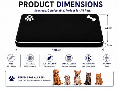Dog Mattress Bed Cat Bed Mat Waterproof For Cage Crate Pad Zipped Washable Cover