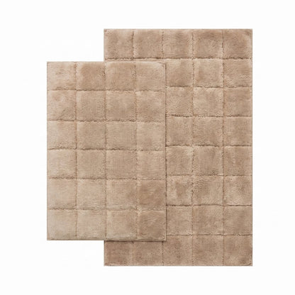 MaxWell ribbed bath mat set in grey