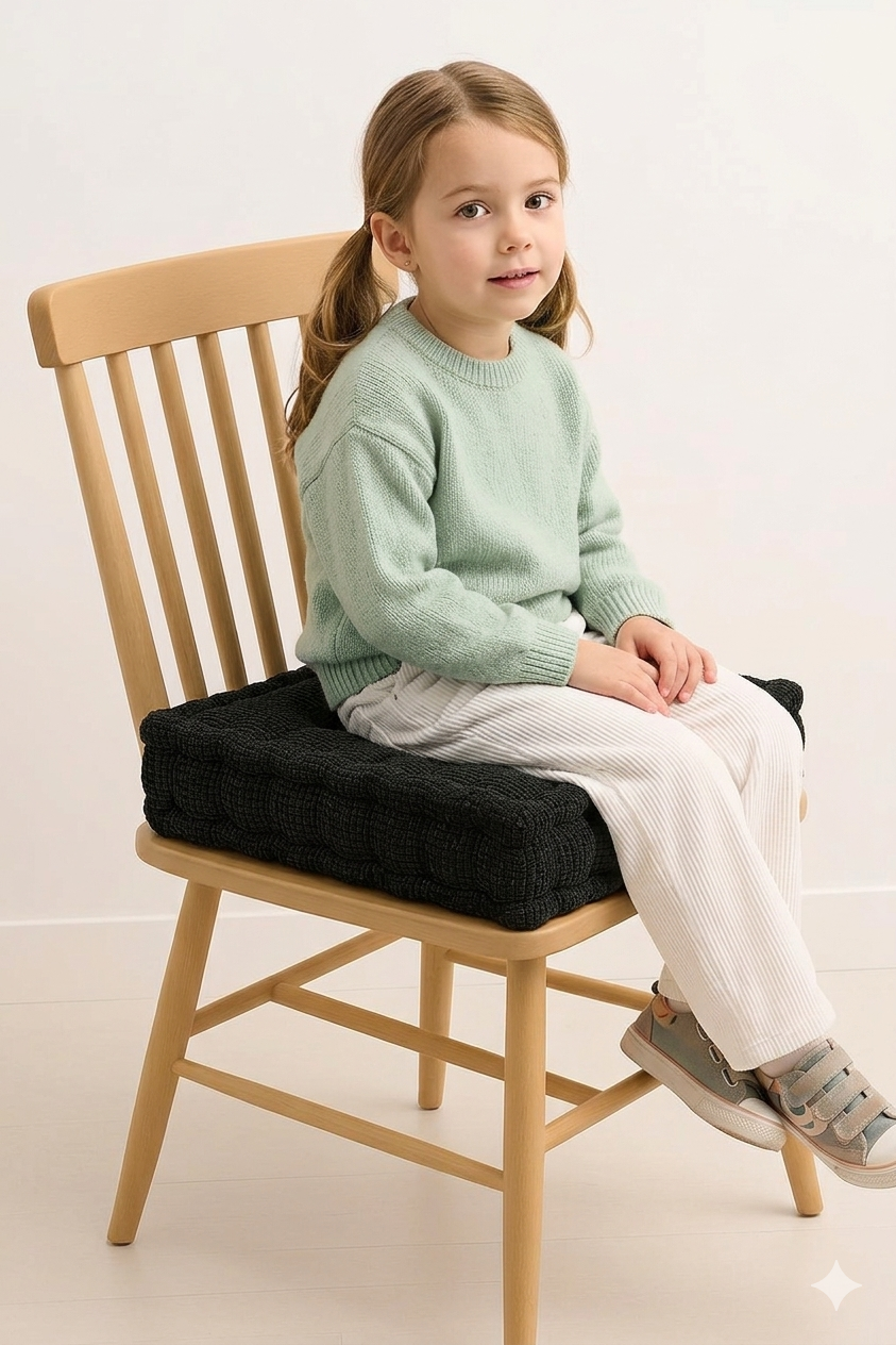 Booster Seat Cushion 45x45x10cm Plush Fleece Chair Height Raiser Support Comfort