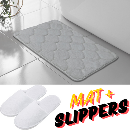SHELL GREEK STYLE BATH MAT PEDESTAL SET NON SLIP TOILET BATHROOM RUGS 1 PIECE