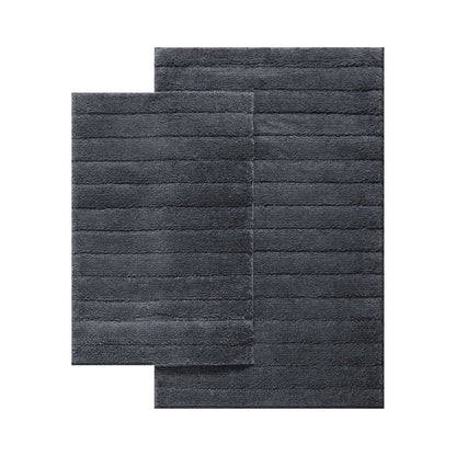 Cleo ribbed bath mat set in teal