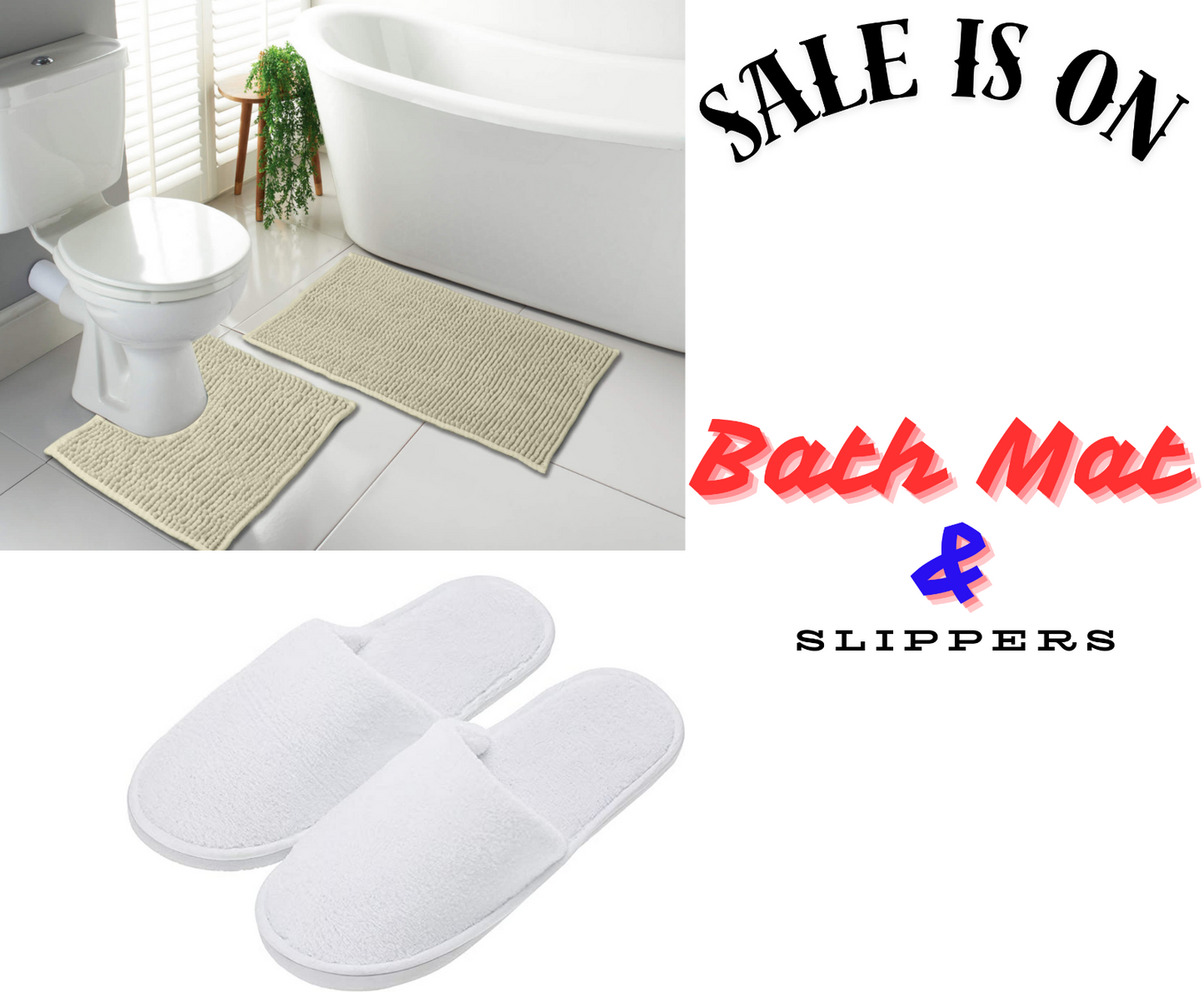 2 Piece Loop Bath Mat Ultra Soft Bathroom Rug Anti Slip Toilet Rug Pedestal Set