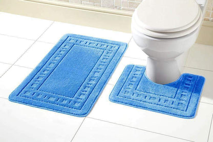 2 Piece Bath Mat & Pedestal Set Non Slip Bathroom Set Miami Bathmats Easy Care