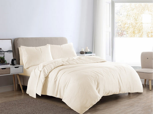 Flannelette 100% Brushed Cotton  Duvet Quilt Cover Bed Set Double King Single
