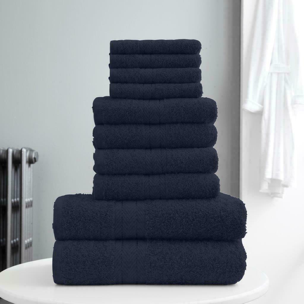10pcs Towel Bale Set 100% Egyptian Combed Soft Cotton Face, Hand, Bath Towels