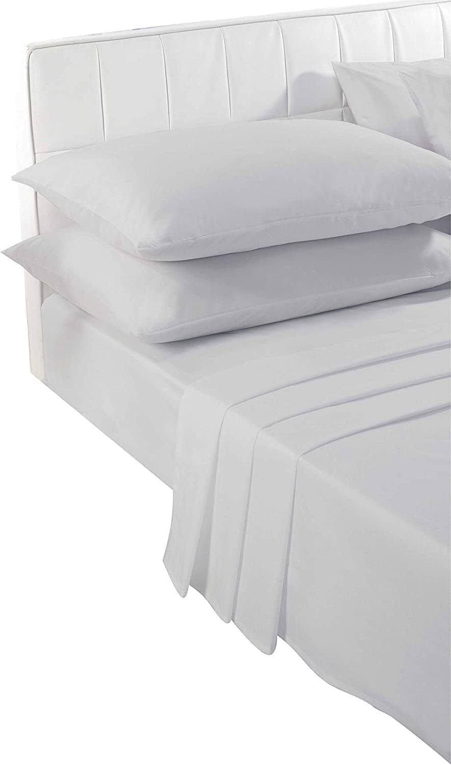 Pair of Plain Dyed 100% PolyCotton Pillow Cases Soft Touch Cosy Pillow Cases