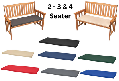 OUTDOOR 2 3 4 SEATER BENCH PAD WATERPROOF GARDEN FURNITURE SEAT CUSHION PAD