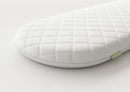 Baby Moses Basket Mattress UK Made – Breathable Foam Crib/Pram/Cradle Mattress, Thick Quilted Soft Padding for Newborns, Oval Shaped, Comfortable & Supportive Baby Bedding