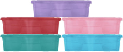 30 Litre Underbed Plastic Storage Boxes with lids, heavy duty, stackable boxes, Drawer Organiser Container Case