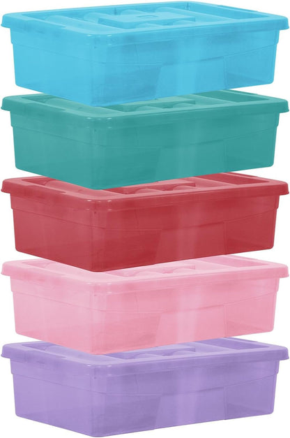30 Litre Underbed Plastic Storage Boxes with lids, heavy duty, stackable boxes, Drawer Organiser Container Case