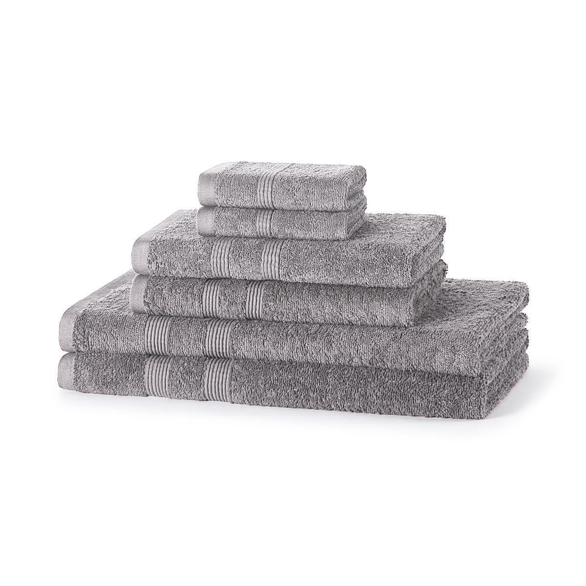 500GSM cotton towel bale set in Light Grey — neutral bathroom towel bundle with hand and bath towels