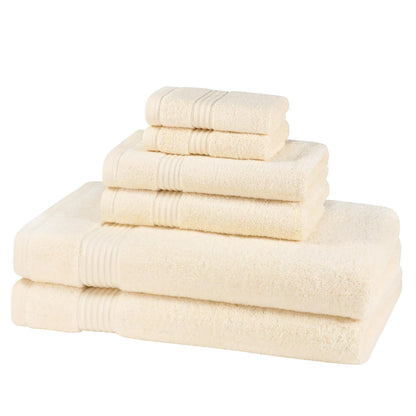 6 Piece 700GSM Bamboo Towel Set - Cream