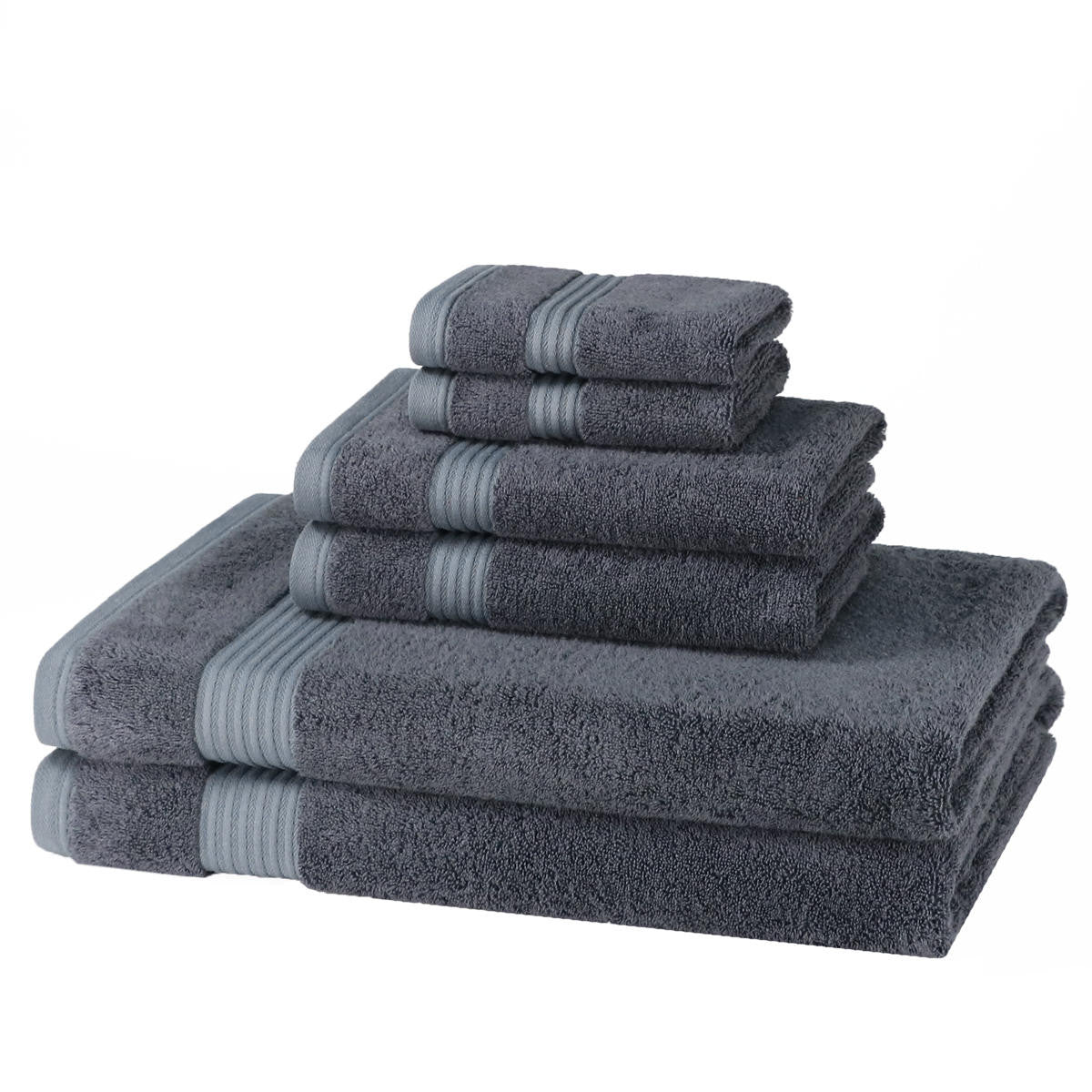 6 Piece 700GSM Bamboo Towel Set - White