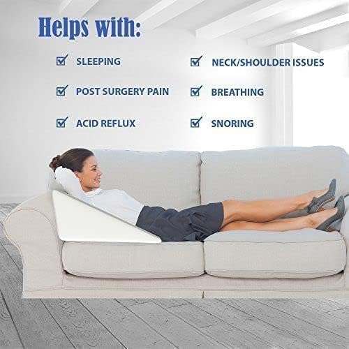 Bed Wedge Pillow with 100% Memory Foam Top | GERD | Wedge Pillow for Sleeping and Acid Reflux, Heartburn, Snoring Pillow & Respiratory Problems Pregnancy Pillow for Sleeping,Reading & Rest,XL Removable Zipped Cover