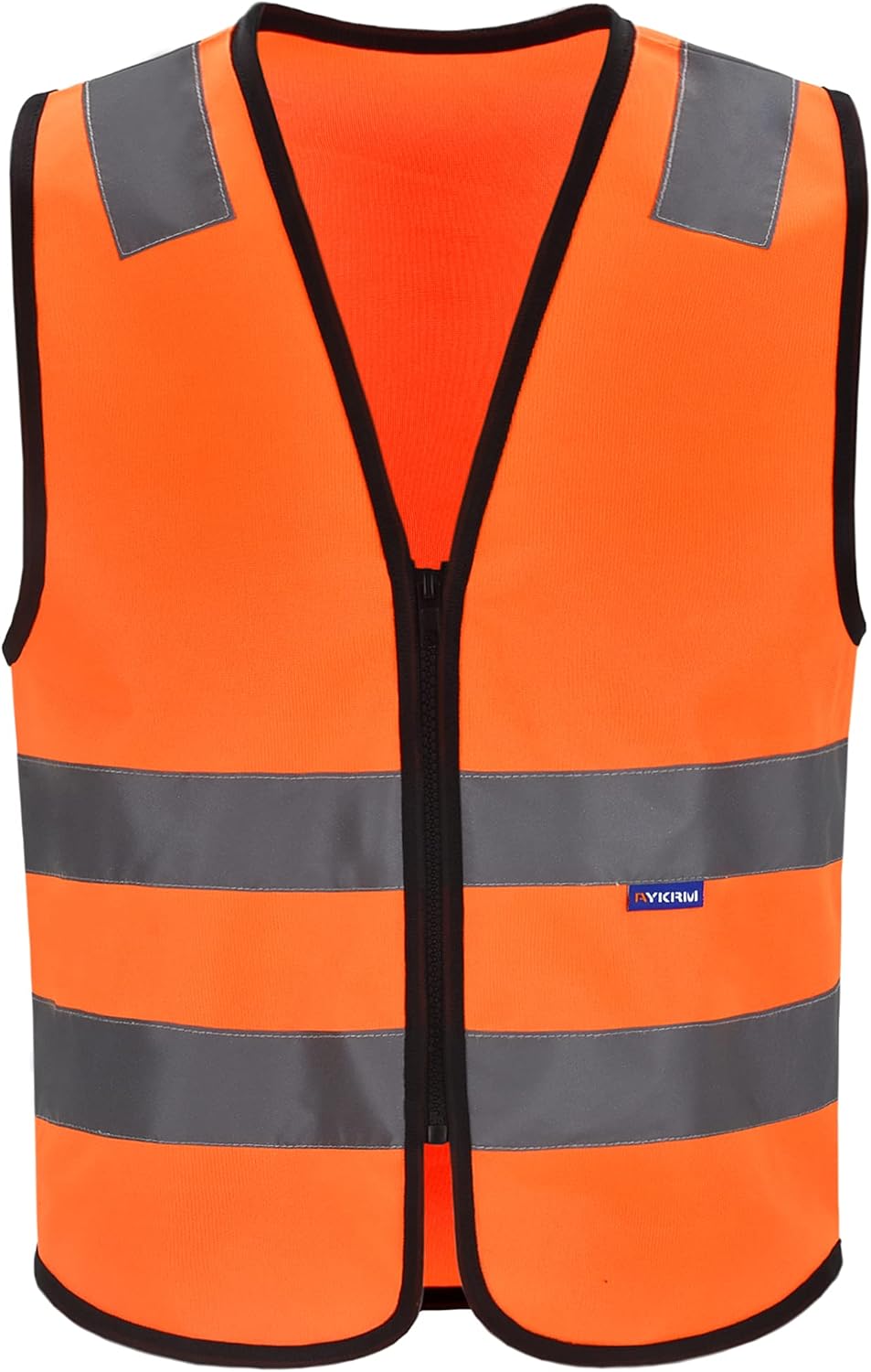 Zipped High Visibility Hi Viz Vest Waistcoat high vis Safety hi vis vest For Men's and Women's Lightweight and Comfortable Safety Vests, Standard Size Reflective Safety Vest(XXS-XXL)