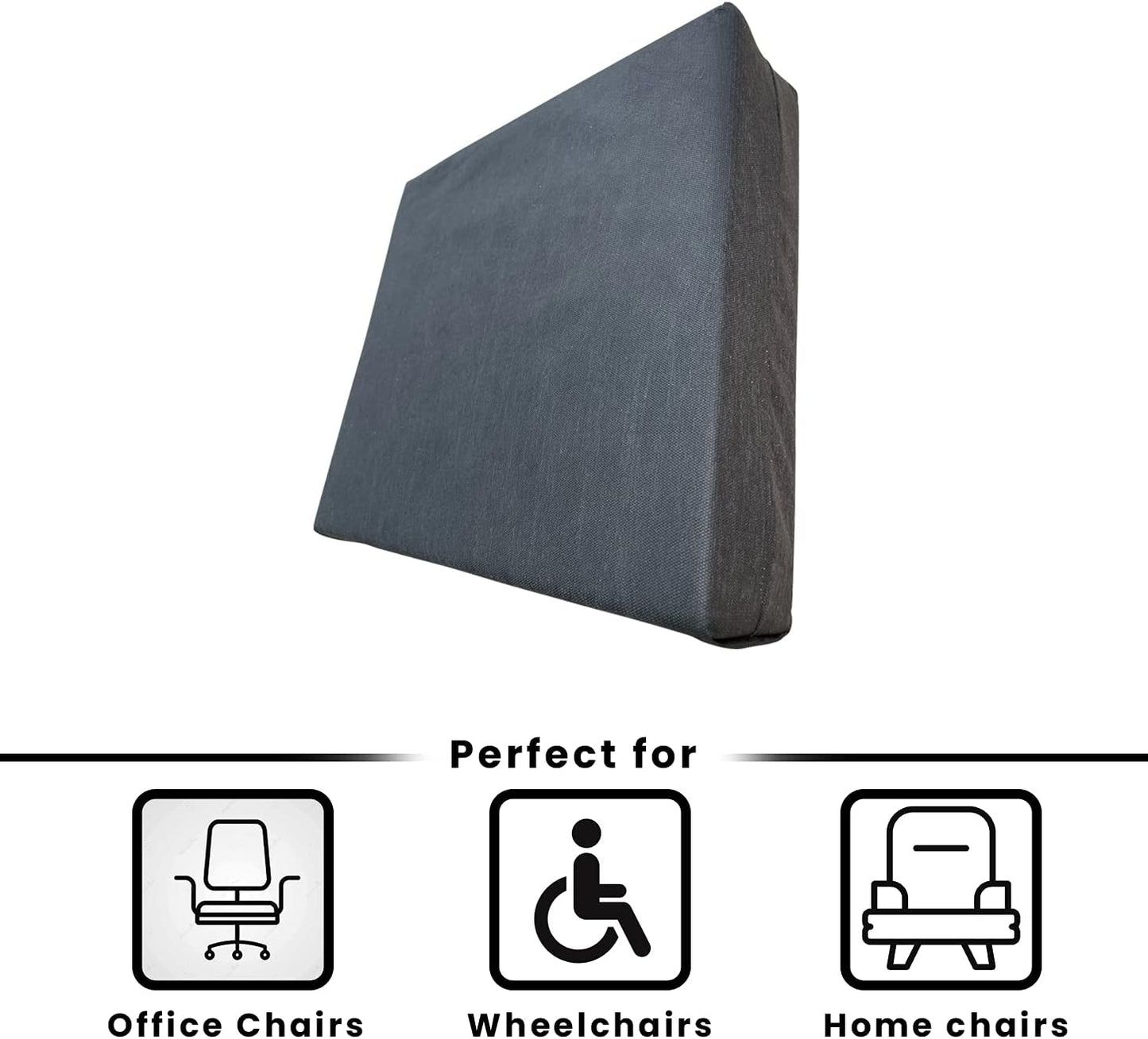 Memory Foam Soft touch Vinyl Covered Wheelchair/Seat Cushion Full Support, Elderly, Comfort Seat Aid, Multiple uses, Chair Cushion, Scooter, Everyday use Wipe Clean with Fixing Straps