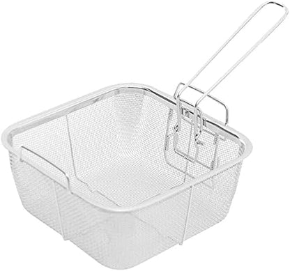 Stainless Steel Deep Fat Fryer Basket Strainer Tool with Handle Wire Mesh Chip Pan Oil Drainer