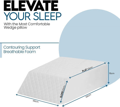 Leg Elevation Pillow, Wedge Memory Foam Support Cushion with Washable Cover, Improve Circulation & Reduce Pain, Bed Leg Rest Pillow for Post Surgery, Reading, Sleeping