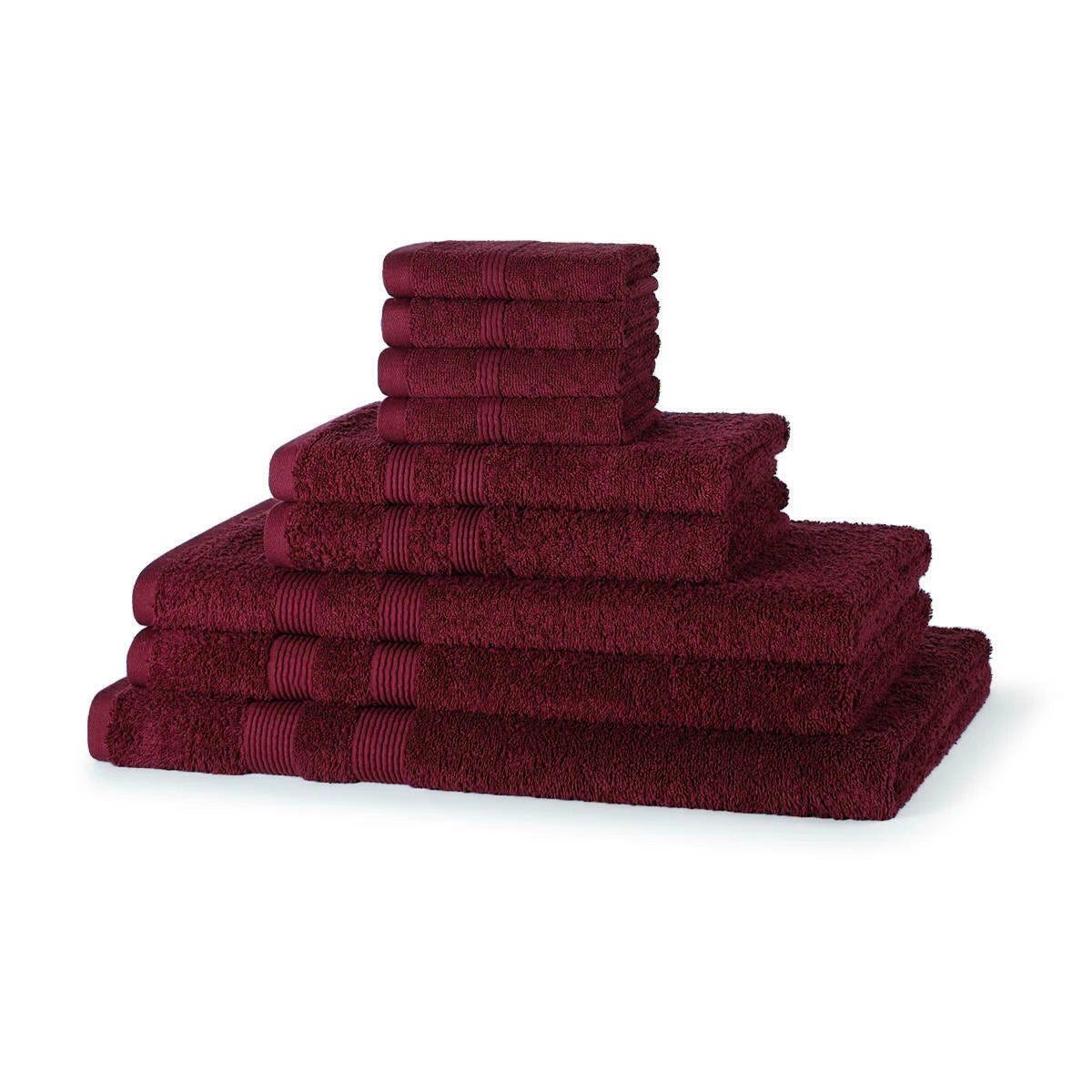500GSM cotton 9 piece towel bale set in Sky Blue with coordinated bath sheet, bath and hand towels