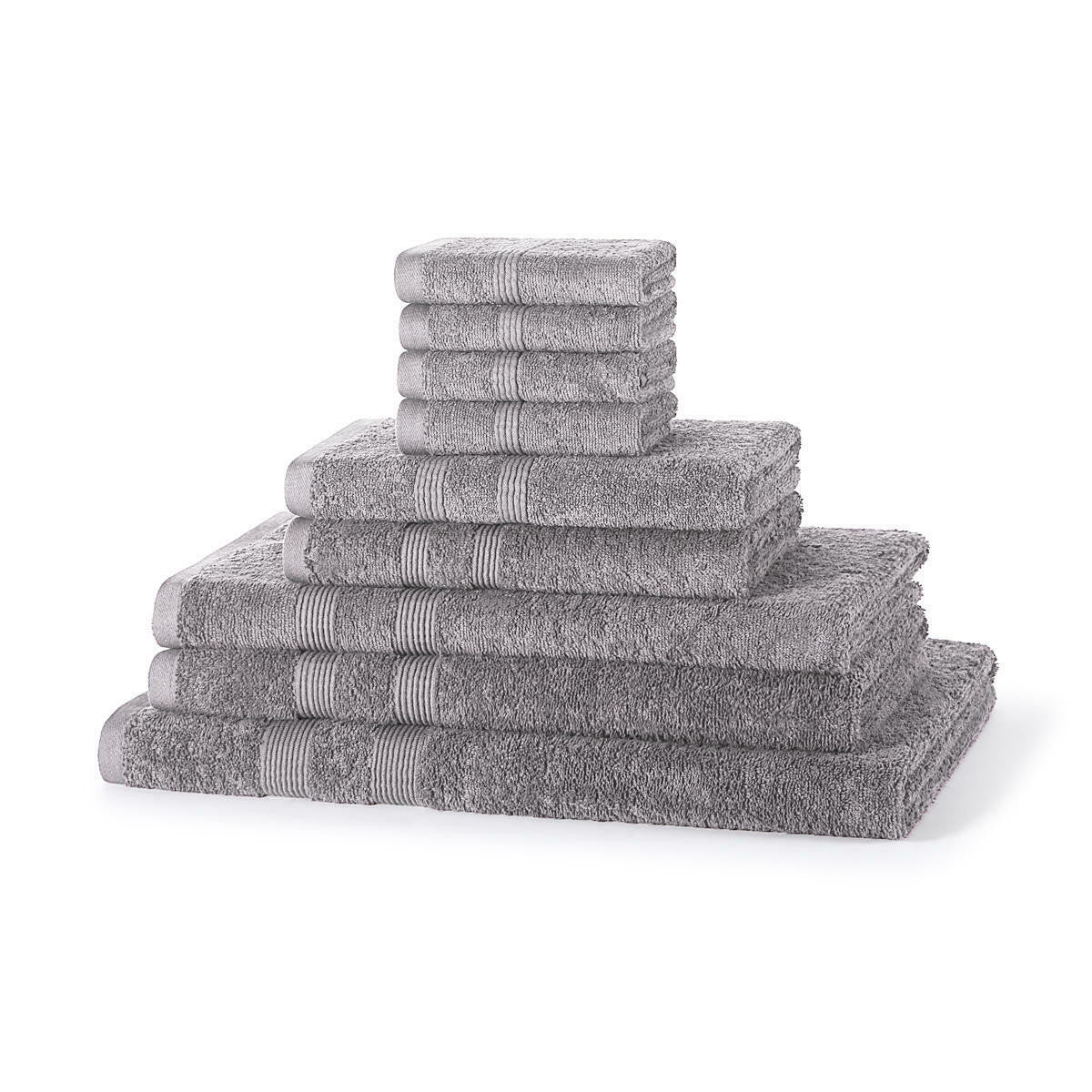 500GSM cotton 9 piece towel bale set in Light Grey — neutral bathroom towel bundle