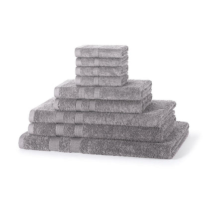500GSM cotton 9 piece towel bale set in Light Grey — neutral bathroom towel bundle