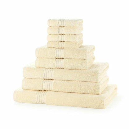 9 piece 700GSM Royal Egyptian cotton towel bale stacked showing ultra-heavyweight plush pile and premium hotel-quality finish