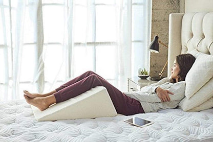 Bed Wedge Pillow with 100% Memory Foam Top | GERD | Wedge Pillow for Sleeping and Acid Reflux, Heartburn, Snoring Pillow & Respiratory Problems Pregnancy Pillow for Sleeping,Reading & Rest,XL Removable Zipped Cover