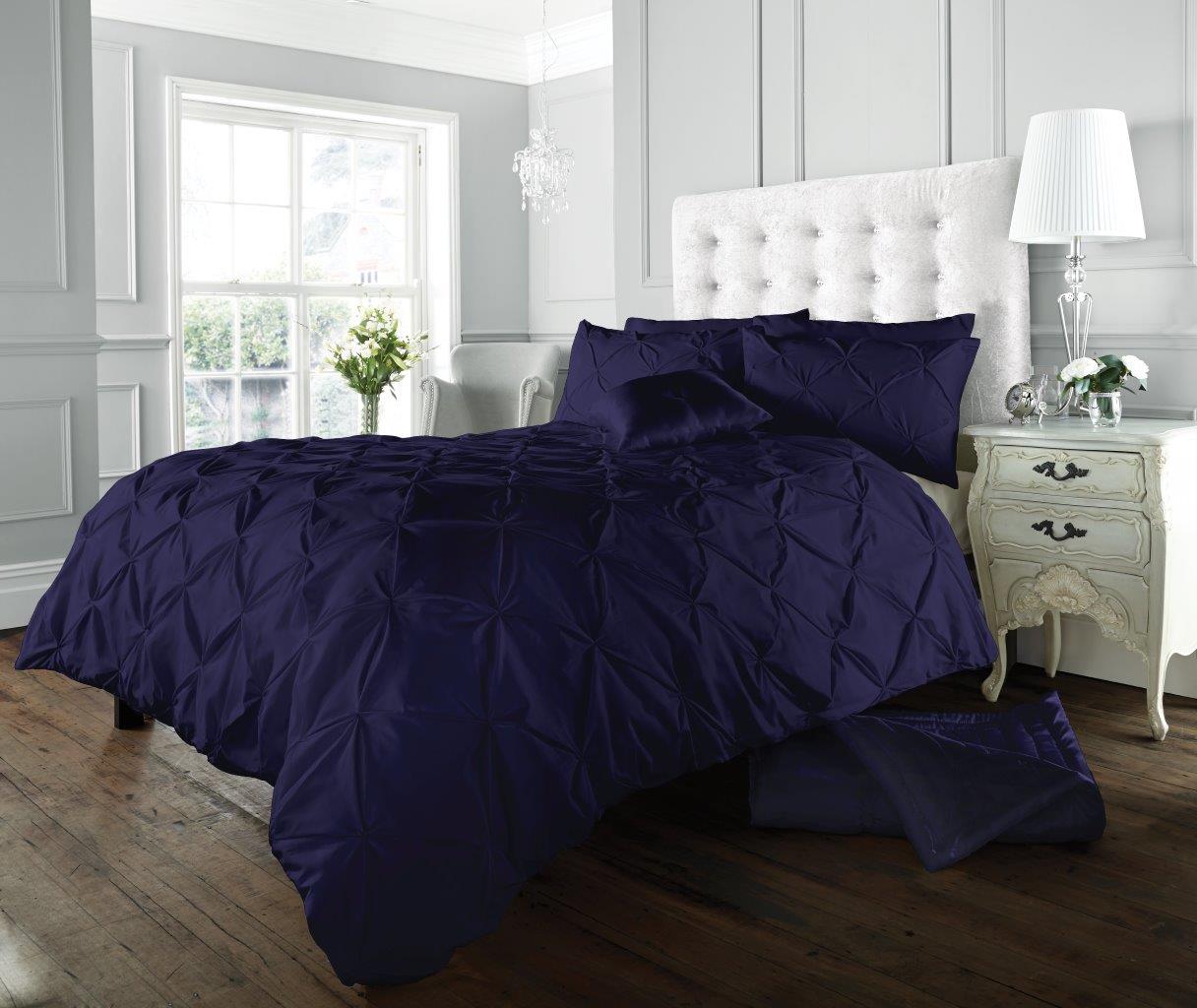 Pintuck Pleated Alford Duvet Cover Set Bedding With Pillowcase All UK Sizes
