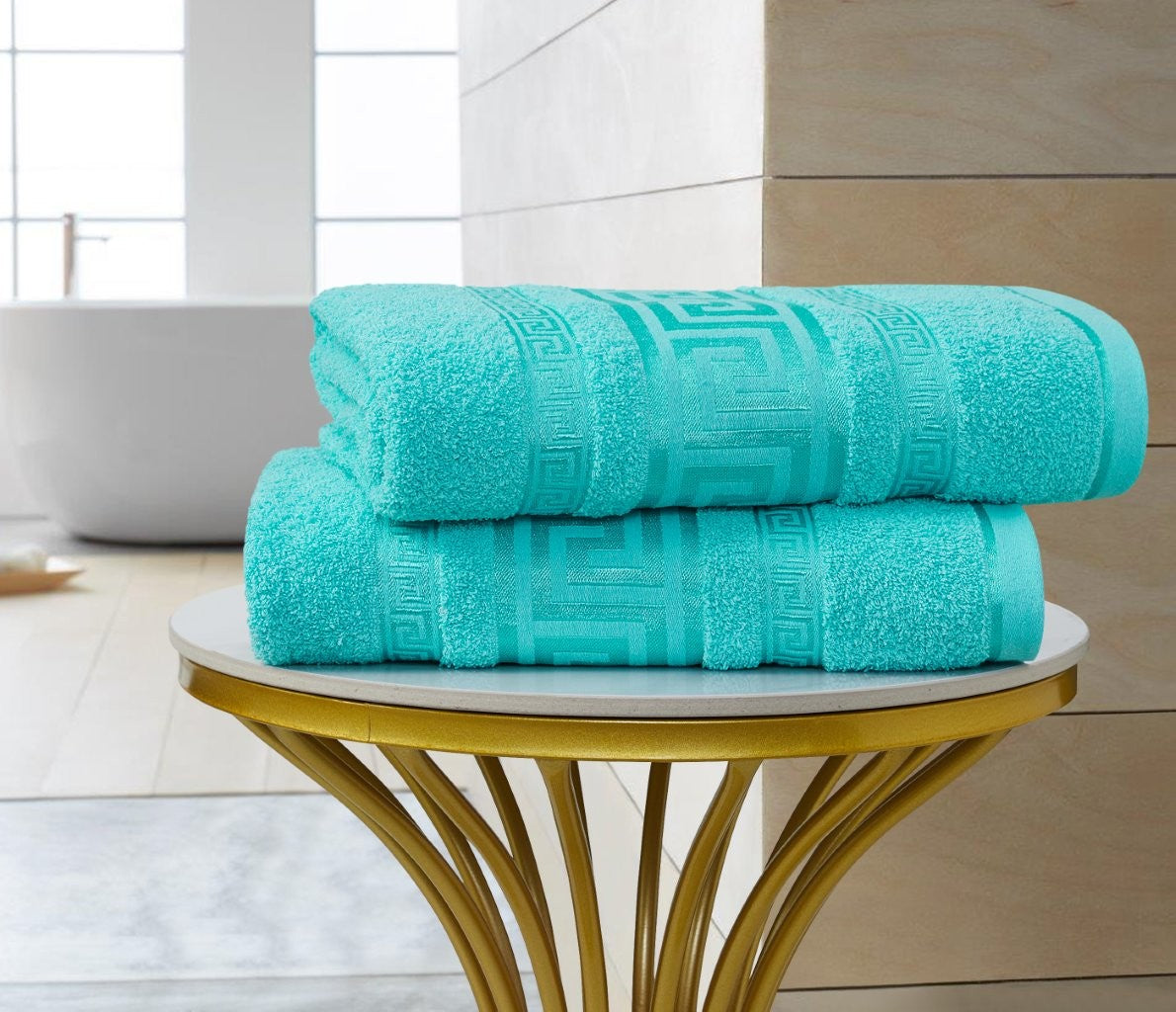 Regent Greek Towels – 100% Egyptian Cotton Towel Set – Luxury Hotel Quality Bath Towels – Soft & Absorbent – Large, Hand & Face Towels – Quick Dry –Bath Sheet, Bath Towel, Face Towel, Jumbo Bath Sheet