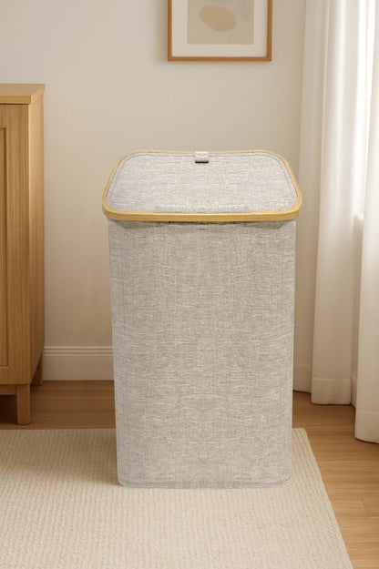 Nimora Home Bamboo Laundry Basket with Lid – Natural Clothes & Linen Storage Hamper
