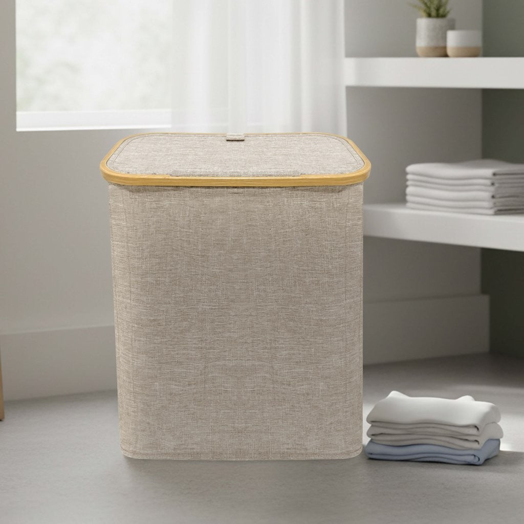 Nimora Home Bamboo Laundry Basket with Lid – Natural Clothes & Linen Storage Hamper