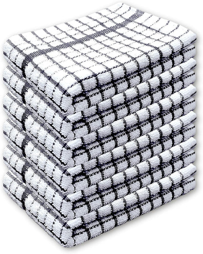 100% Cotton Terry Towelling Tea Towels | Pack of 6 | Kitchen Hand Towels Dish Cloth Super Absorbent Soft Touch