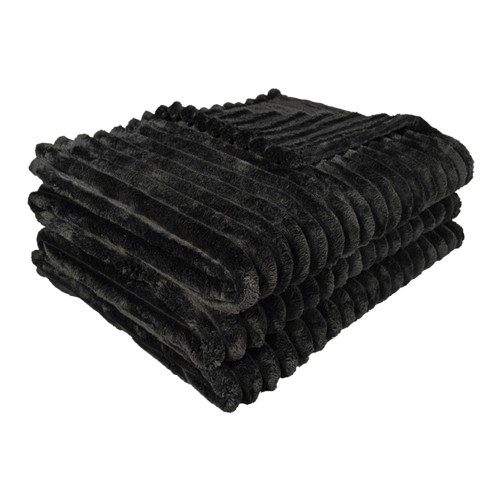 Ribbed Throws Fleece Blanket Chunky Cord Faux Fur Large Size Sofa Bed Corded