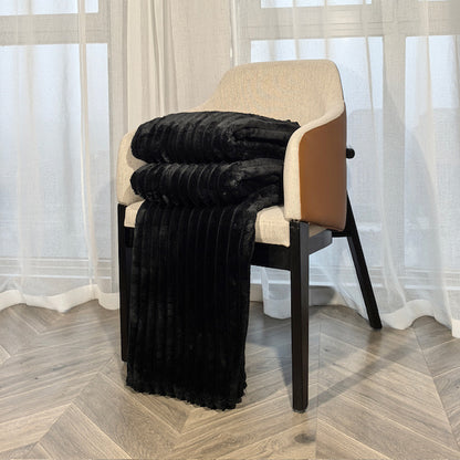 Ribbed Throws Fleece Blanket Chunky Cord Faux Fur Large Size Sofa Bed Corded